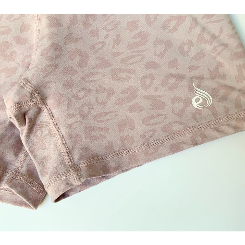 Ryderwear Light Pink Cheetah Print Active wear High Waisted Shorts Women's SZ XS - Picture 8 of 8
